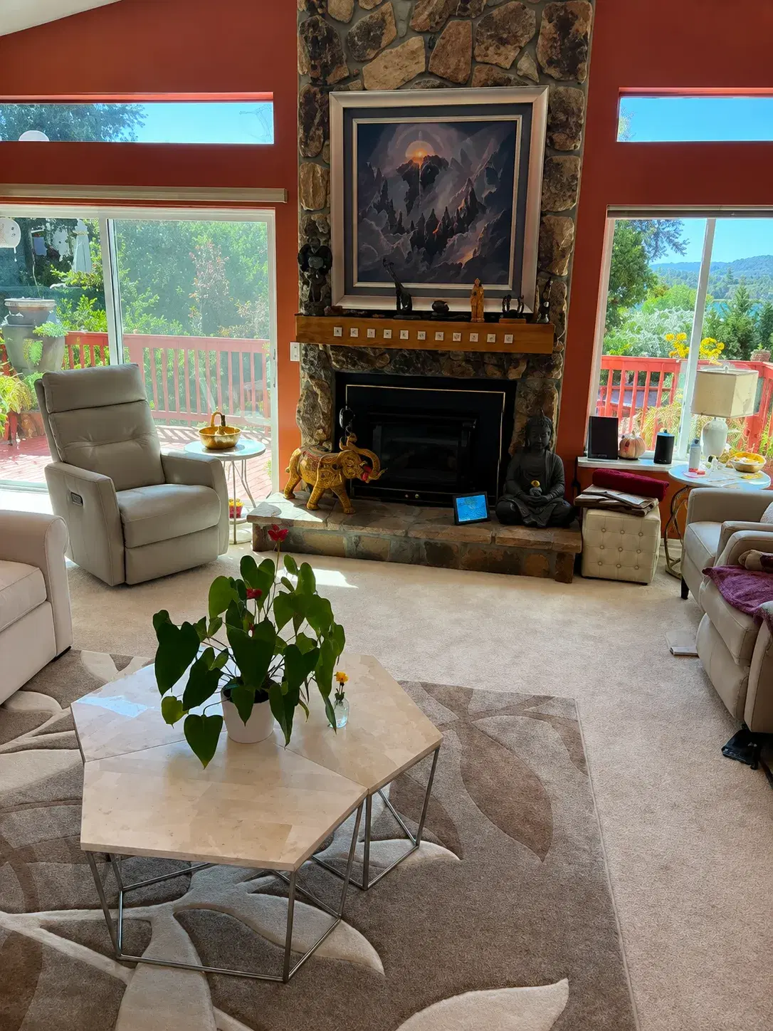Living room altar and peaceful seating area
